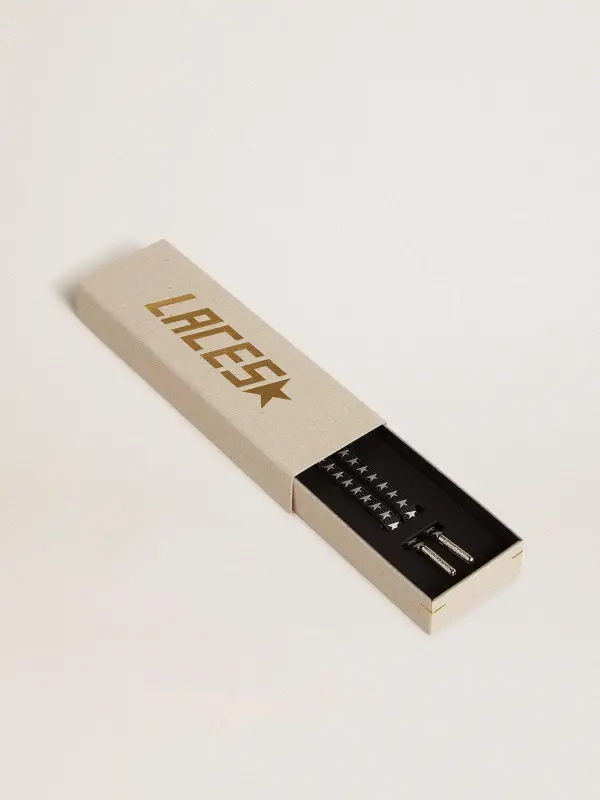 Black cotton laces with contrasting silver stars online