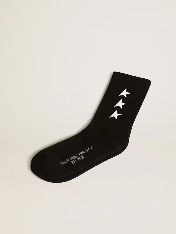Black socks with contrasting white stars online