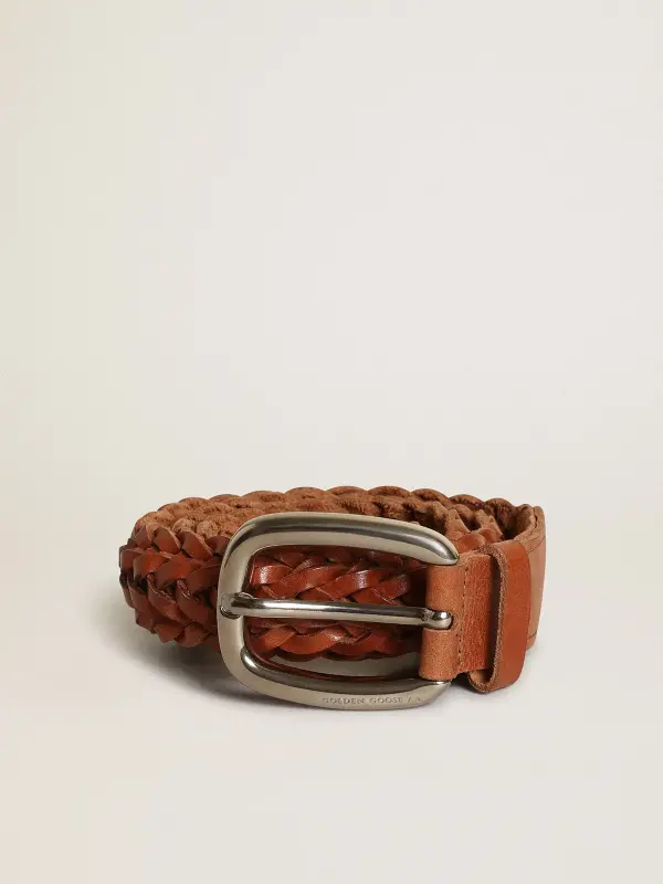Houston belt in brown braided leather online