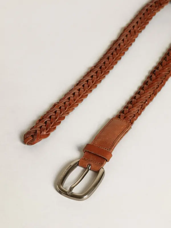 Houston belt in brown braided leather online