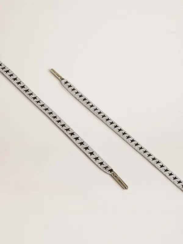 Ice-gray cotton laces with contrasting black stars online