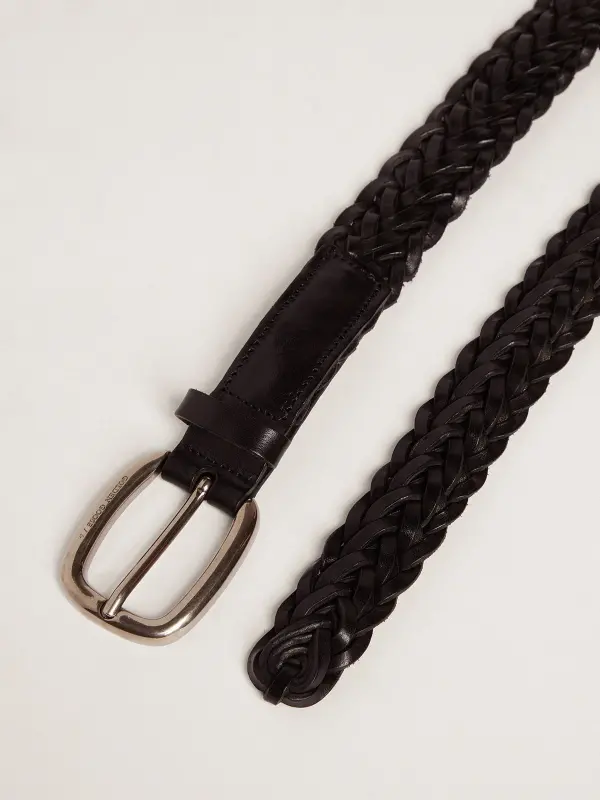 Men’s black leather belt – Golden Goose online