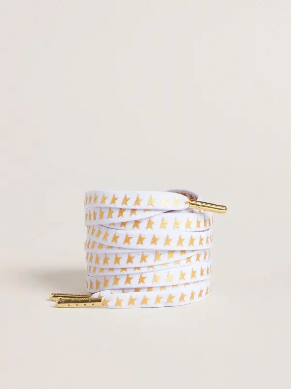 White cotton laces with contrasting gold stars online