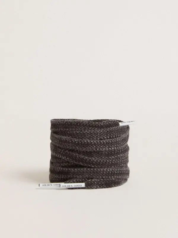 Worn-black cotton laces with logoed aglet online