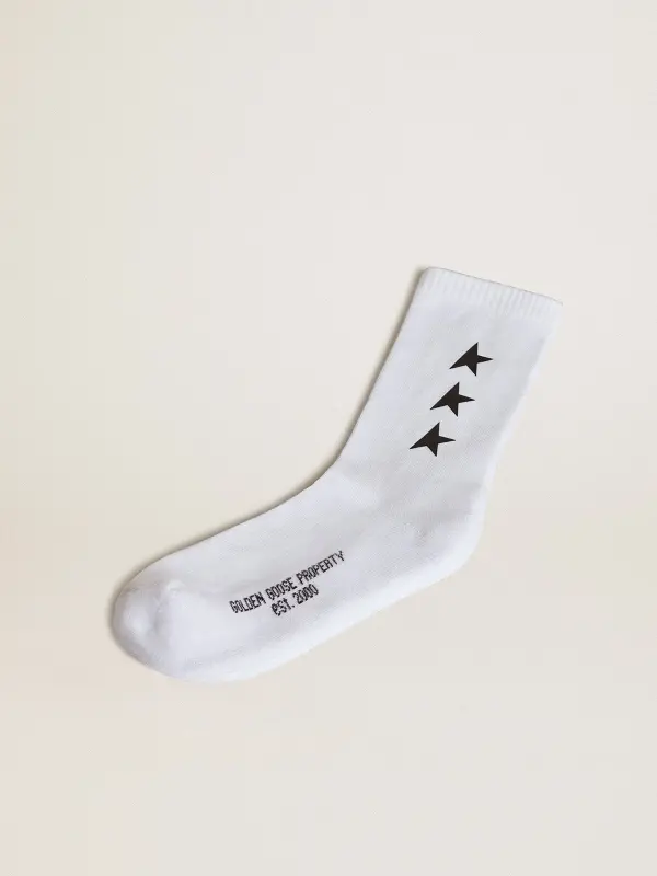 Worn white socks with contrasting black stars online