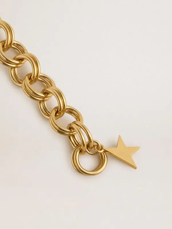 Antique gold-colored woven chain bracelet with star-shaped clasp online