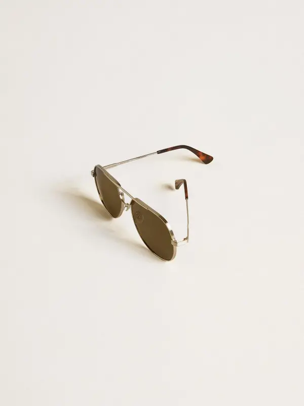 Aviator sunglasses with silver frame and green lenses online