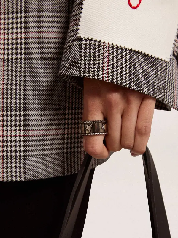 Band ring in antique silver color online