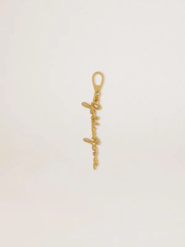 Gold-colored brass charm with Golden Goose signature online