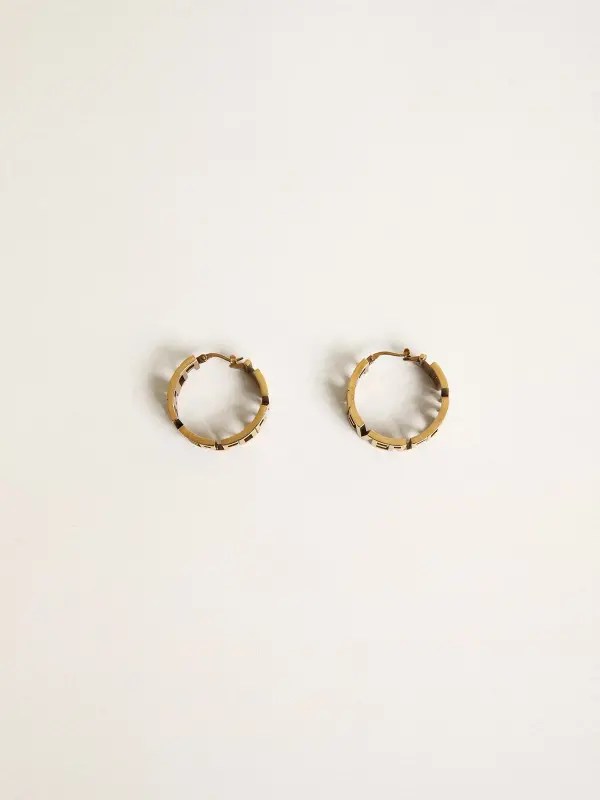 Hoop earrings in antique gold color with Forever For You lettering online