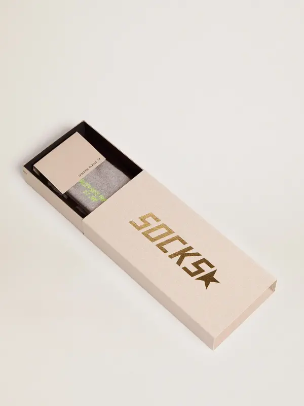 Melange grey socks with distressed details and two-tone stripes online