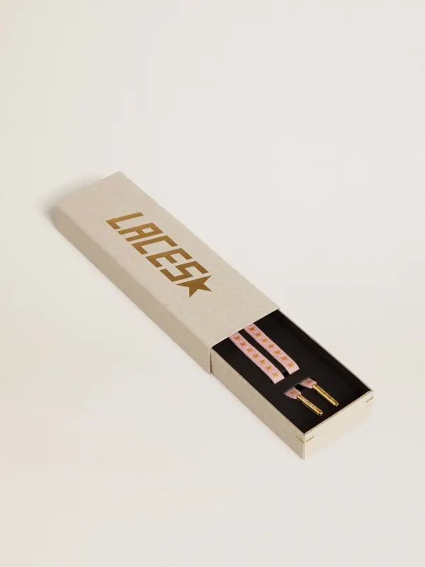 Pink cotton laces with contrasting gold stars online