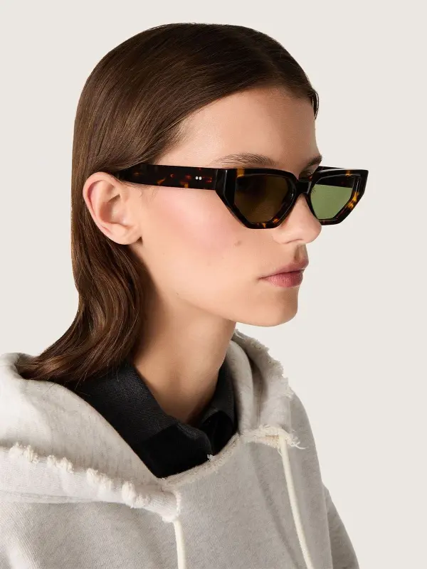 Rectangular-style sunglasses with Havana brown frame online