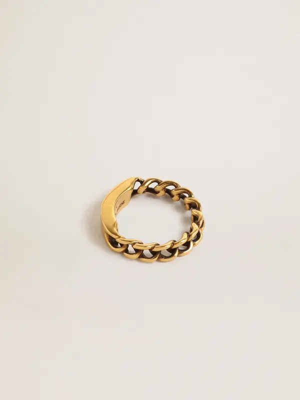 Ring in antique gold color with regular links online