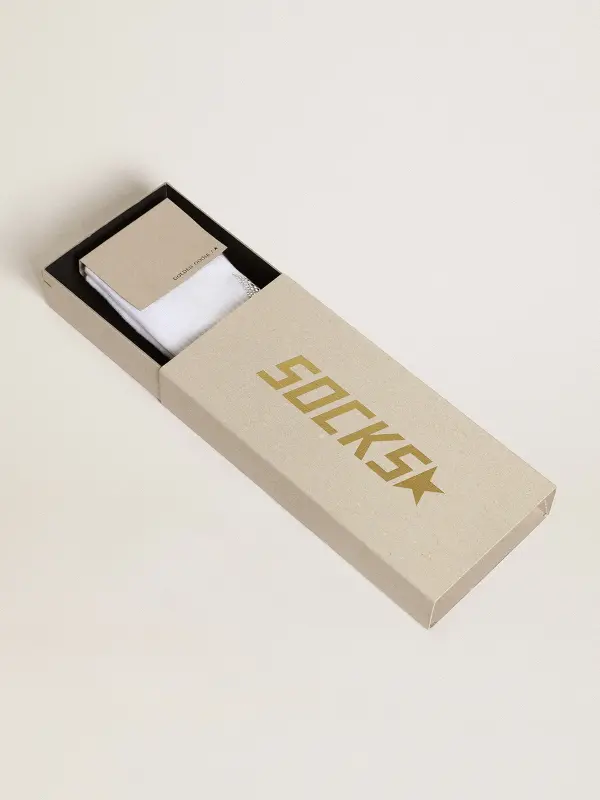 White socks with crystal star on the back online