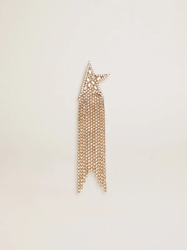 Women’s single drop earring in antique gold color with decorative crystals online