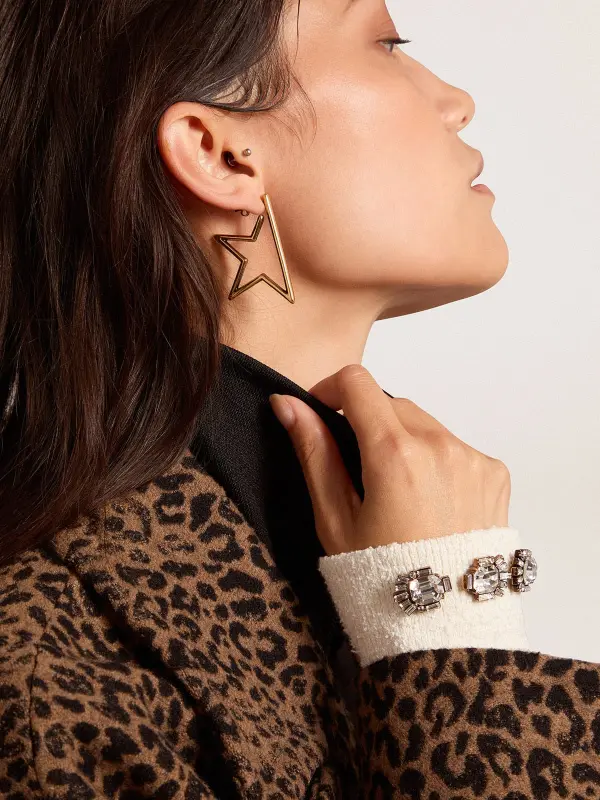 Women’s Star antique gold color pendant earrings online