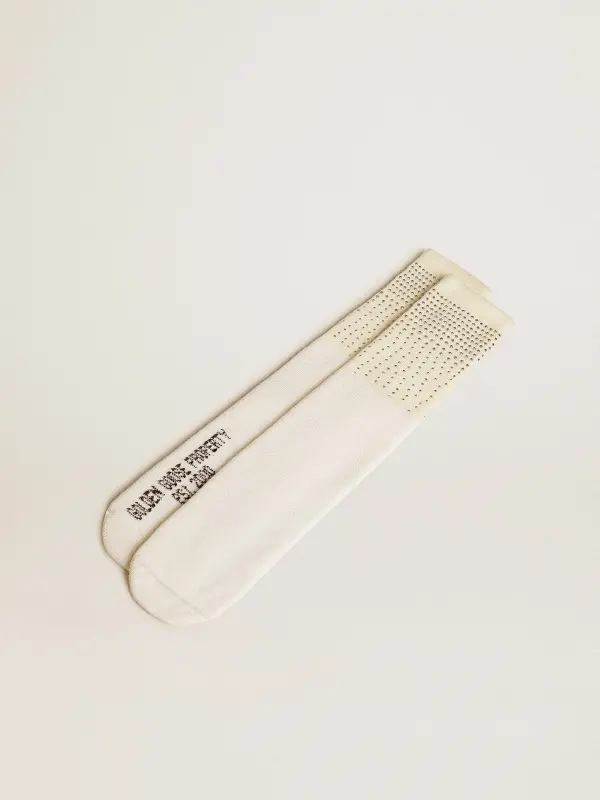 Worn-white socks with applied crystals online