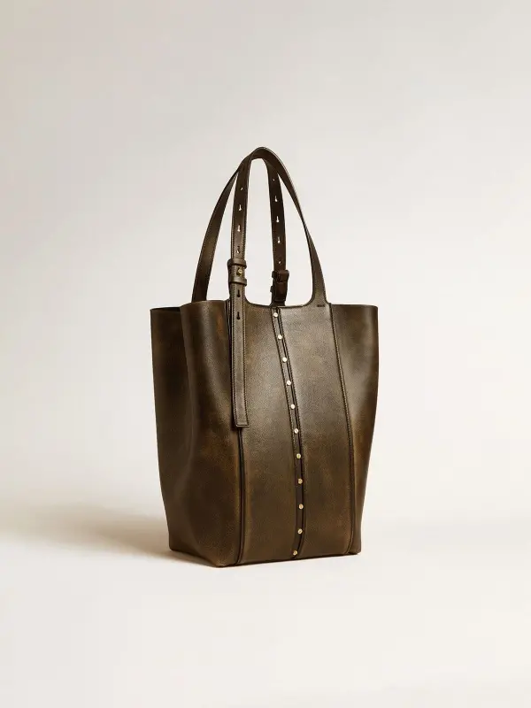 24/7 Bag North South in black distressed leather with adjustable handles online