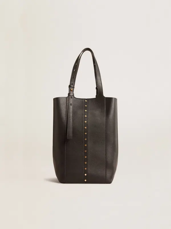 24/7 Bag North South in black leather with adjustable handles online