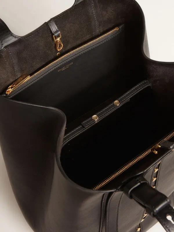 24/7 Bag North South in black leather with adjustable handles online