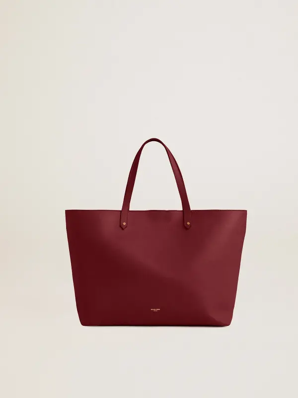 Burgundy Pasadena Bag in smooth leather with gold logo online