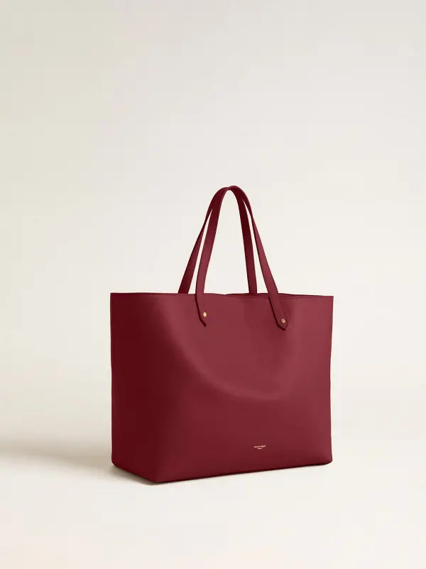 Burgundy Pasadena Bag in smooth leather with gold logo online