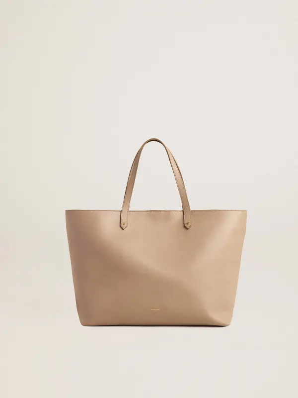 Dove-gray Pasadena Bag in smooth leather with gold logo online