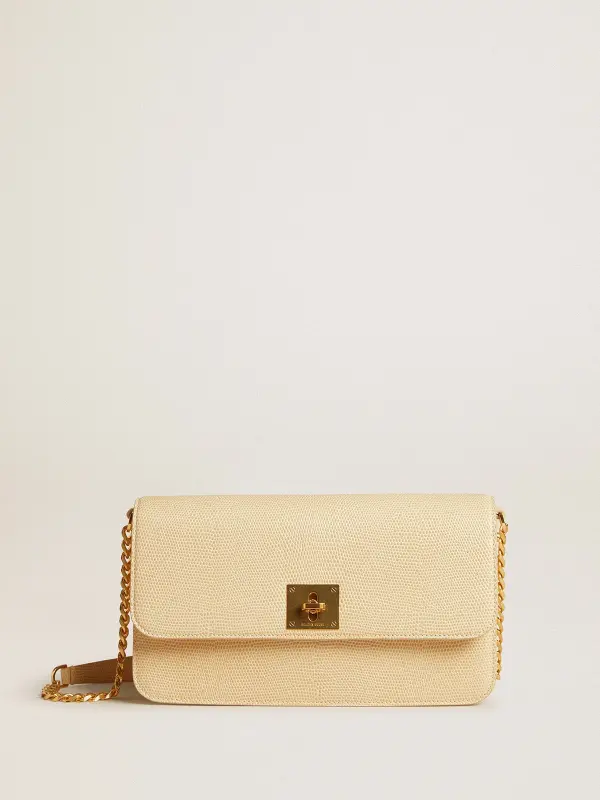 Gioia Bag in vanilla-colored sheepskin leather with gold details online