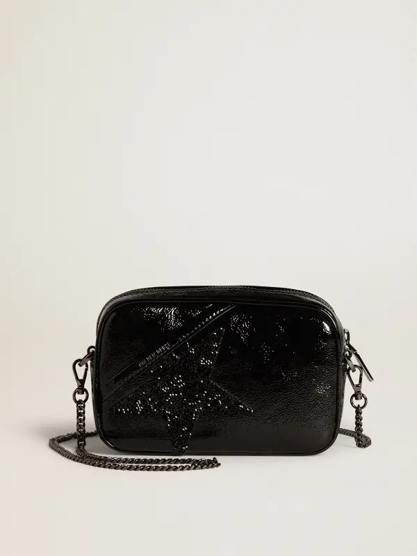 Mini Star Bag in black leather with Swarovski crystal star online