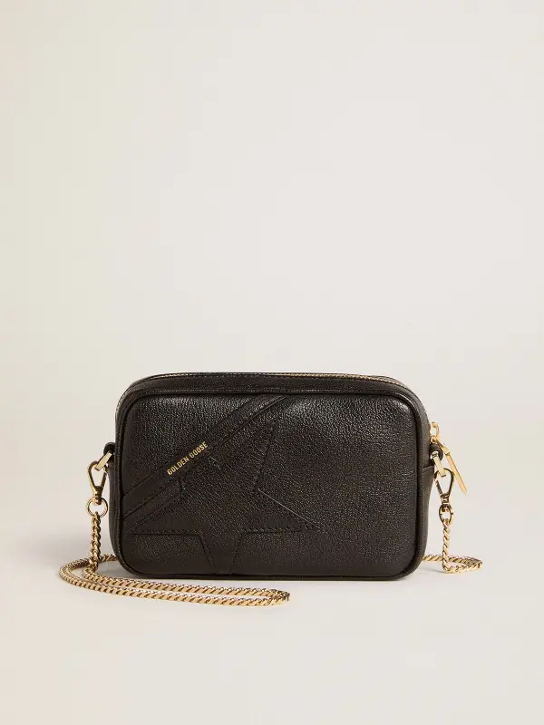 Mini Star Bag in black leather with tone-on-tone star online
