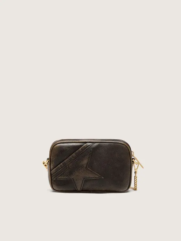 Mini Star Bag in distressed dark-brown leather with tone-on-tone star online