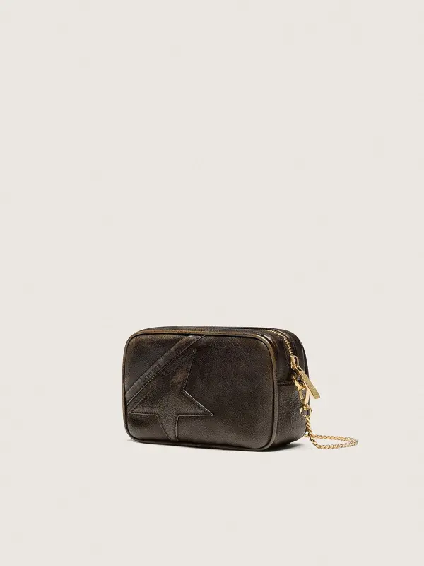 Mini Star Bag in distressed dark-brown leather with tone-on-tone star online