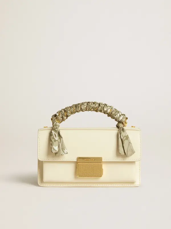 Small Venezia Bag in butter-colored boarded leather with braided scarf online