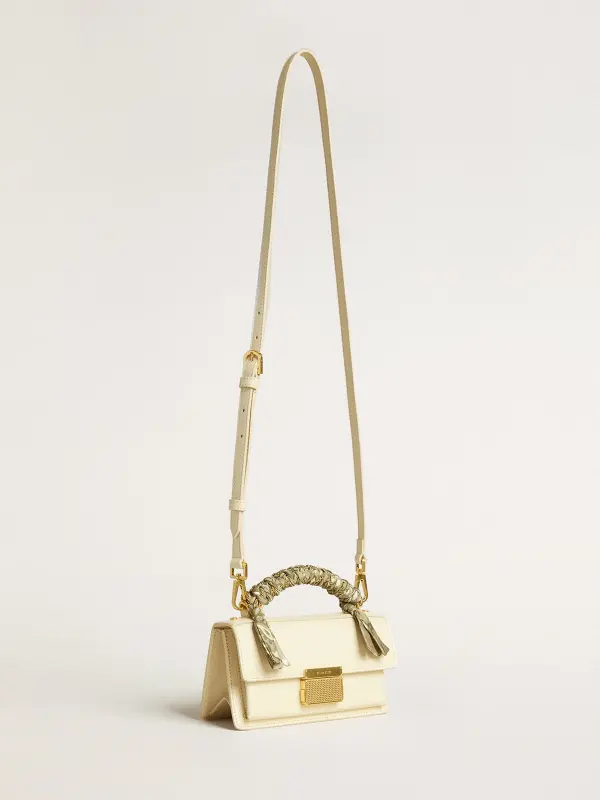 Small Venezia Bag in butter-colored boarded leather with braided scarf online