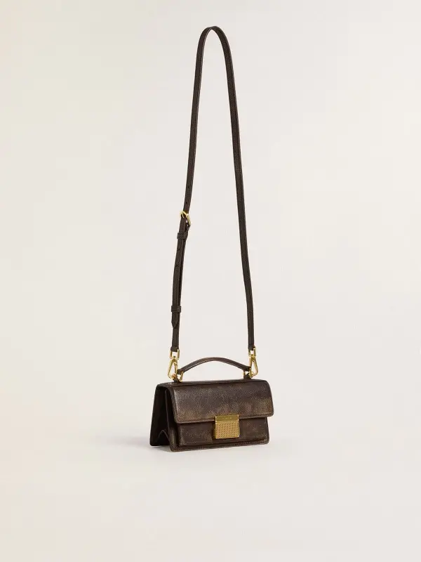 Small Venezia Bag in dark brown leather with gold buckle online