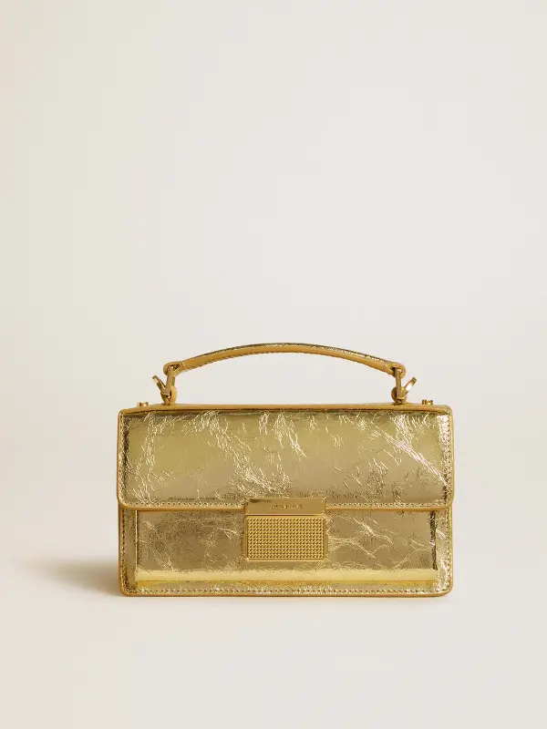 Small Venezia Bag in gold metallic leather with gold details online