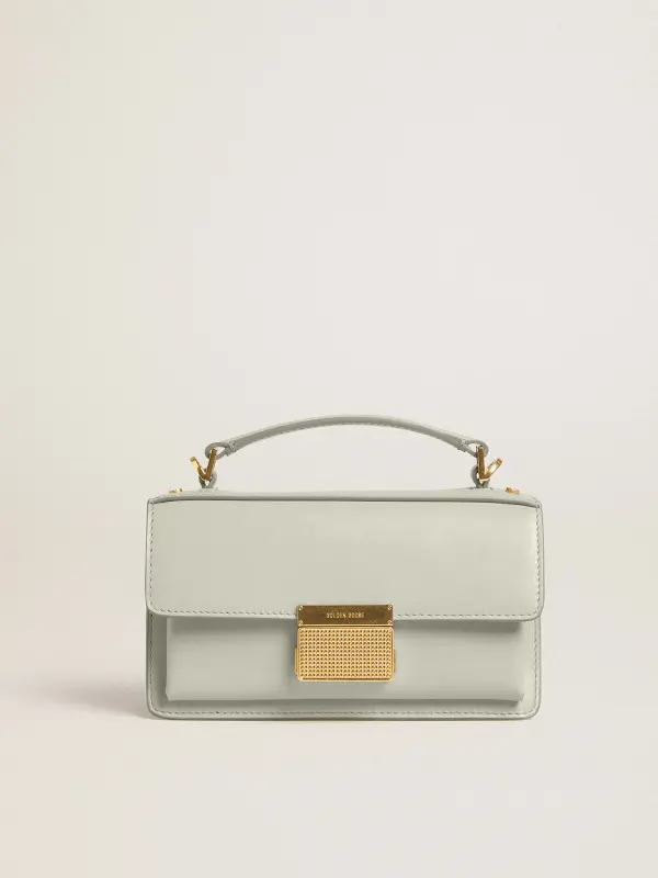 Small Venezia Bag in mineral-gray boarded leather with gold details online
