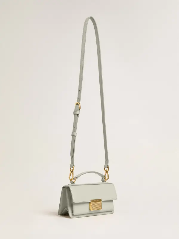 Small Venezia Bag in mineral-gray boarded leather with gold details online