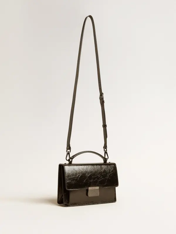 Venezia Bag in black metallic leather with black details online