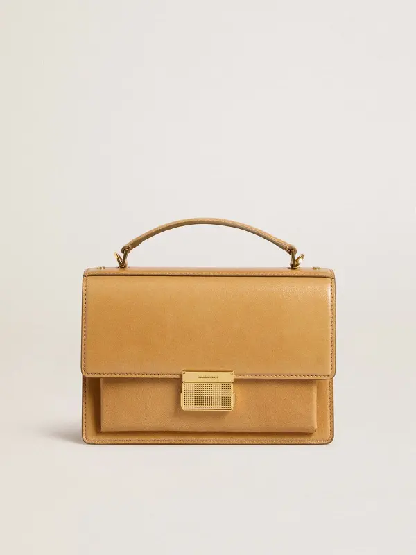 Venezia Bag in ochre yellow embossed leather with gold details online
