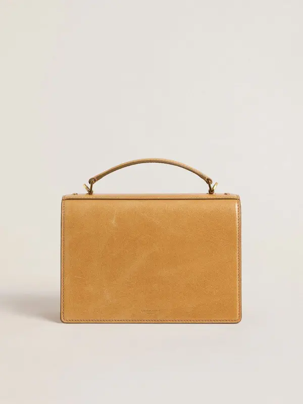 Venezia Bag in ochre yellow embossed leather with gold details online