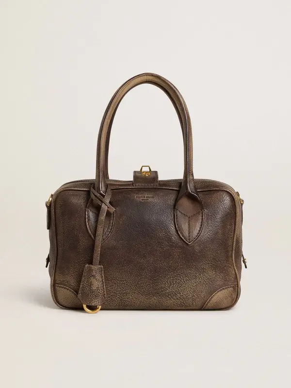 Vita Bag in brown vintage leather with gold details online