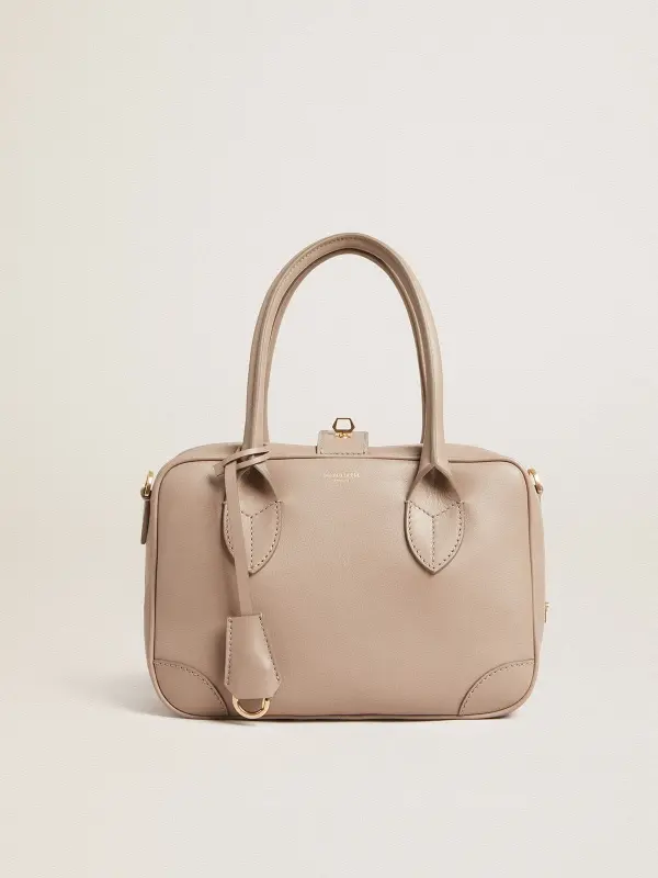 Vita Bag in taupe leather with gold details online