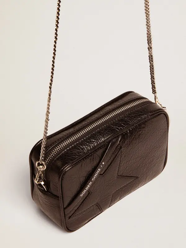 Women’s Mini Star Bag in black glossy leather with tone-on-tone star online