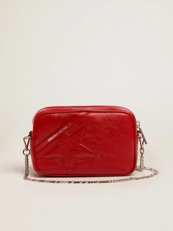 Women’s Mini Star Bag in red painted leather with tone-on-tone star online