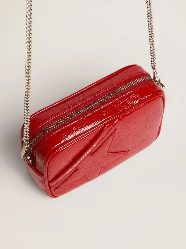 Women’s Mini Star Bag in red painted leather with tone-on-tone star online
