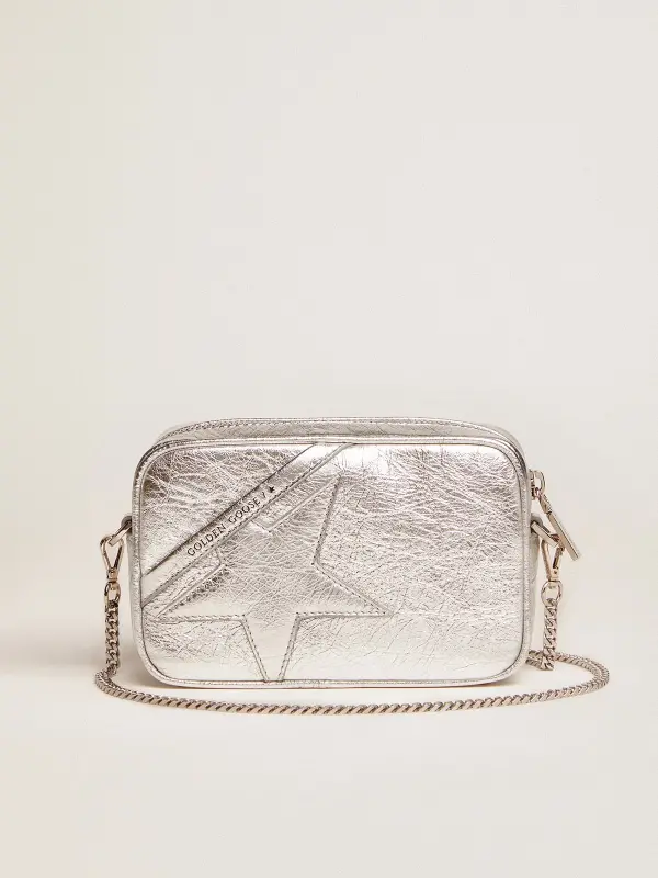 Women’s Mini Star Bag in silver laminated leather with tone-on-tone star online