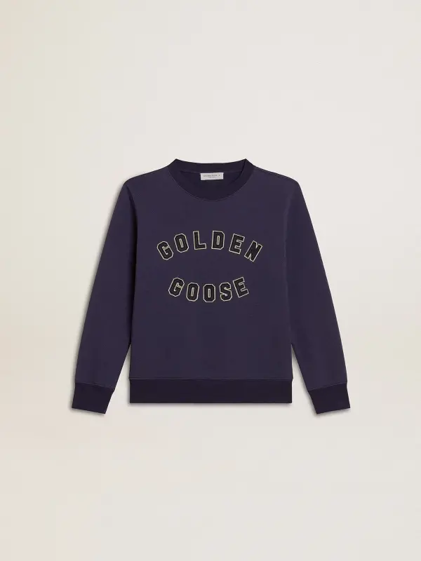 Blue-violet sweatshirt with Golden Goose lettering on the front online