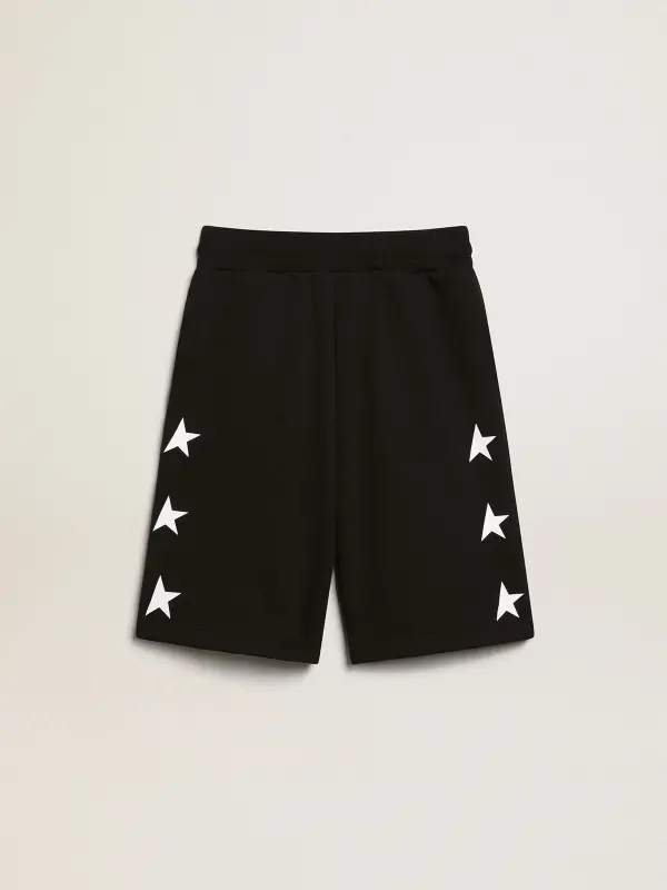 Boy’s black Bermuda shorts with white stars online